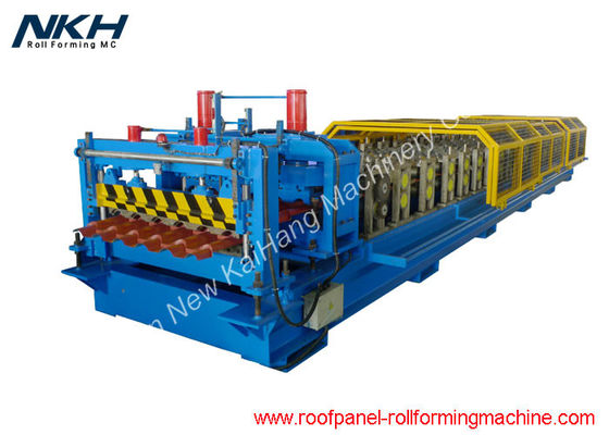 Metal Roof Glazed Tile Roll Forming Machine , Roof Tile Manufacturing Machine